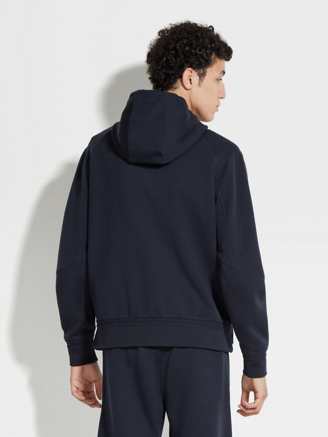 Navy Blue High Performance™ Wool Blend Hoodie Product detail photo #4