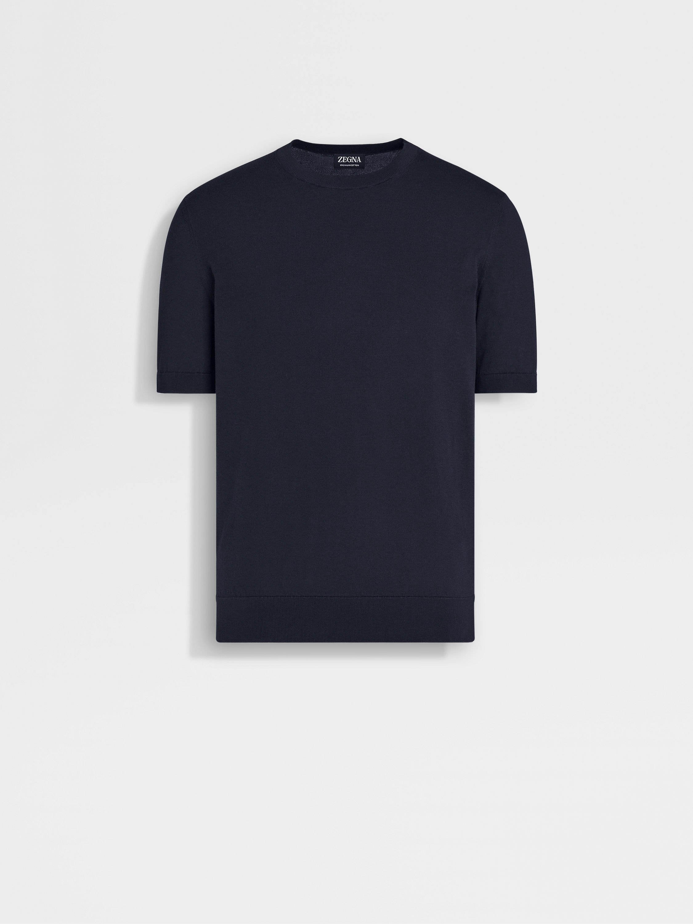 Navy Blue Premium Cotton Crewneck FW24 30059722 | Zegna GB