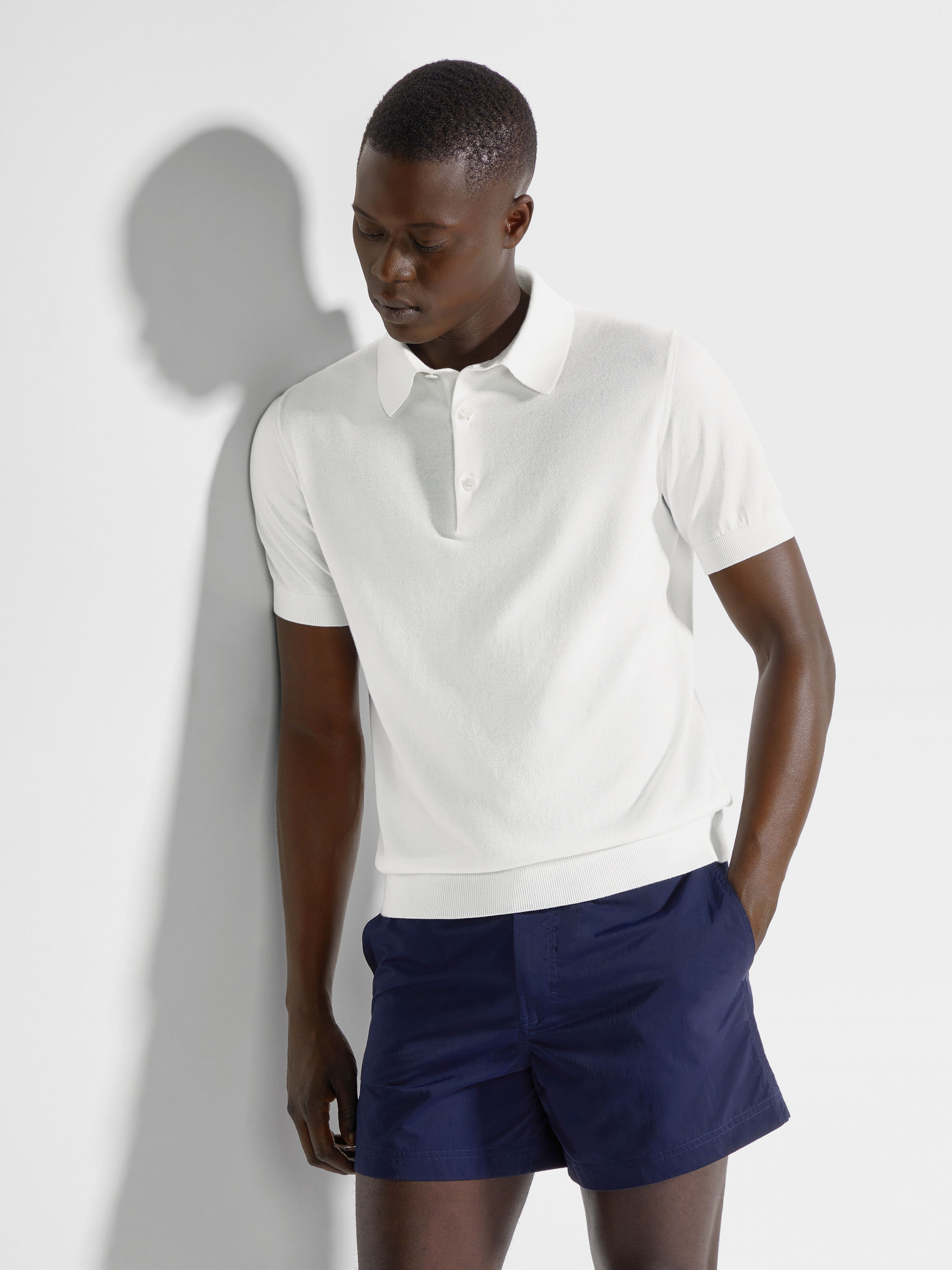 White Premium Cotton Polo Shirt Product detail photo #2