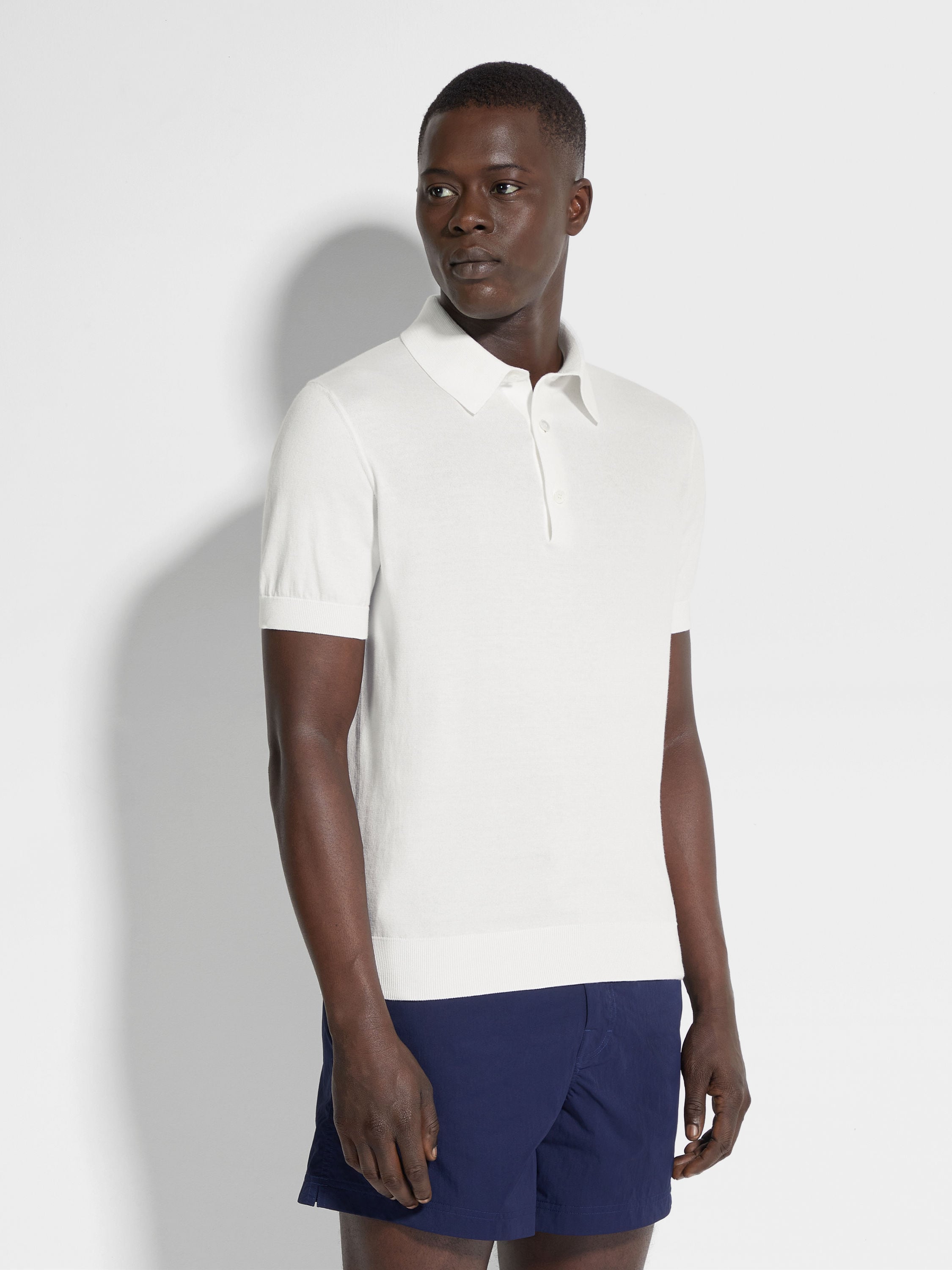 White Premium Cotton Polo Shirt Product detail photo #3