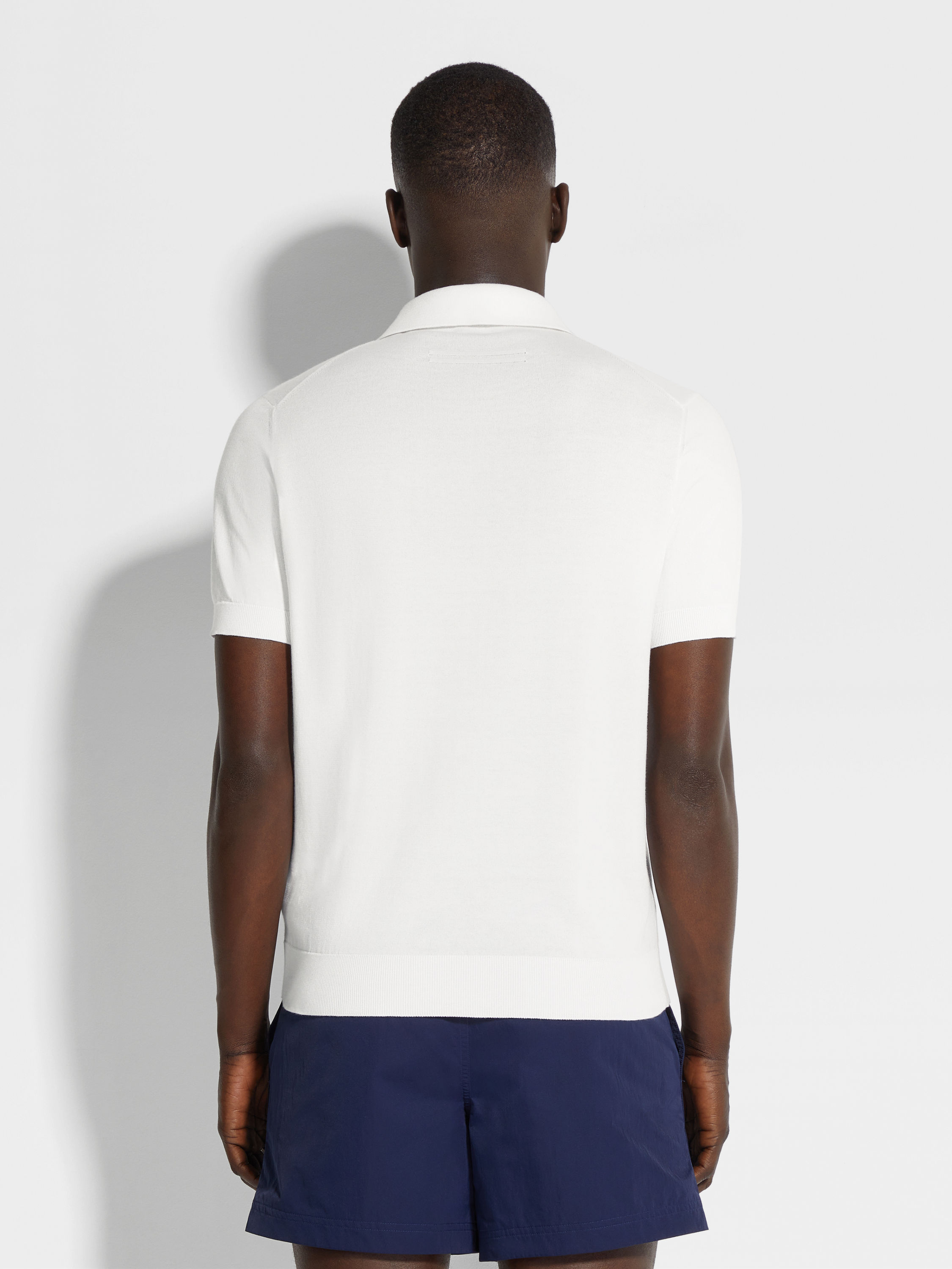 White Premium Cotton Polo Shirt Product detail photo #4