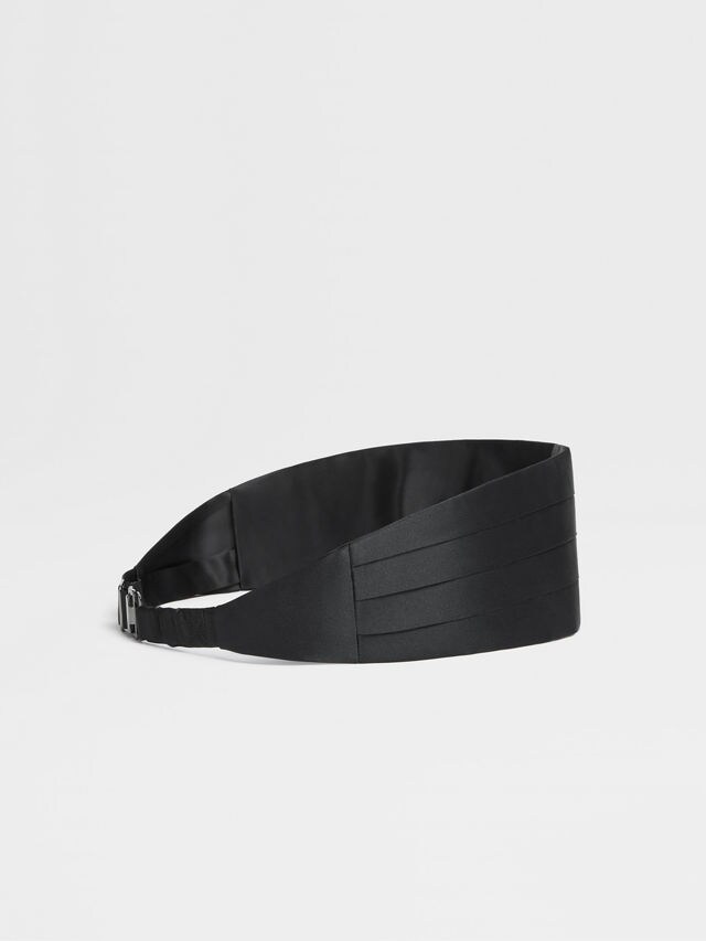 Cummerbund en Soie Noir Photo #2 de détail du produit