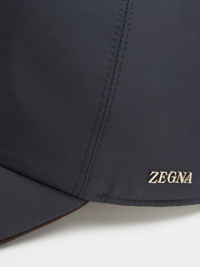 Dark Blue Technical Fabric Baseball Cap