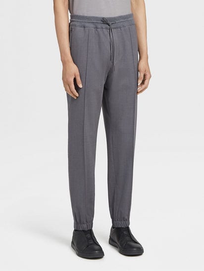 Premium jogging trousers with lots of details in grey / melange