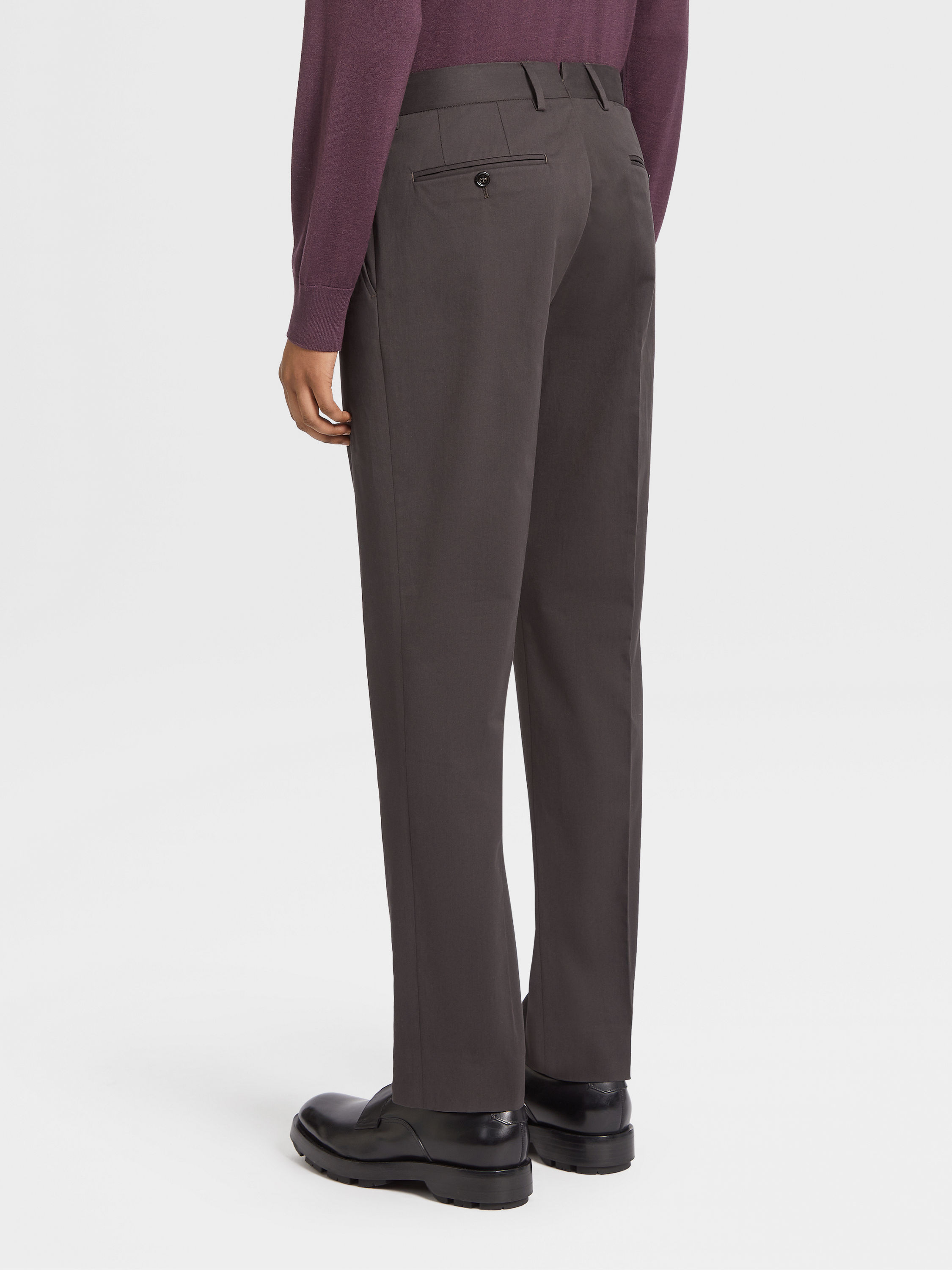 Dark Brown Comfort Cotton Pants Product detail photo #2