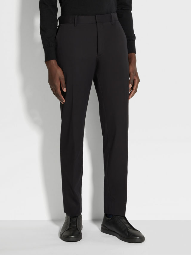 Black Stretch Cotton Pants Product detail photo #3