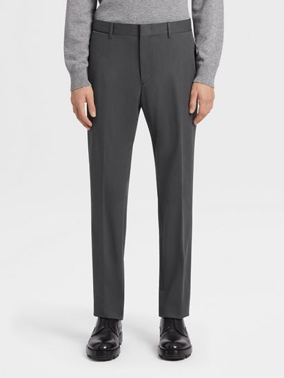 Gray Padded Trousers by ZEGNA on Sale