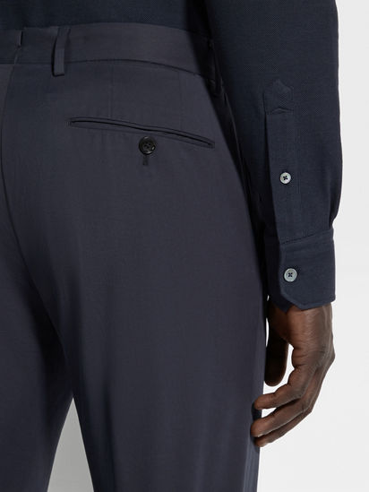 Navy Blue Stretch Cotton Pants SS25 22275733 | Zegna US Navy Blue Stretch Cotton Pants SS25 22275733 | Zegna US
