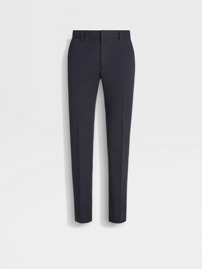 Trackpants: Shop Women Navy Blue::White Cotton Trackpants Online