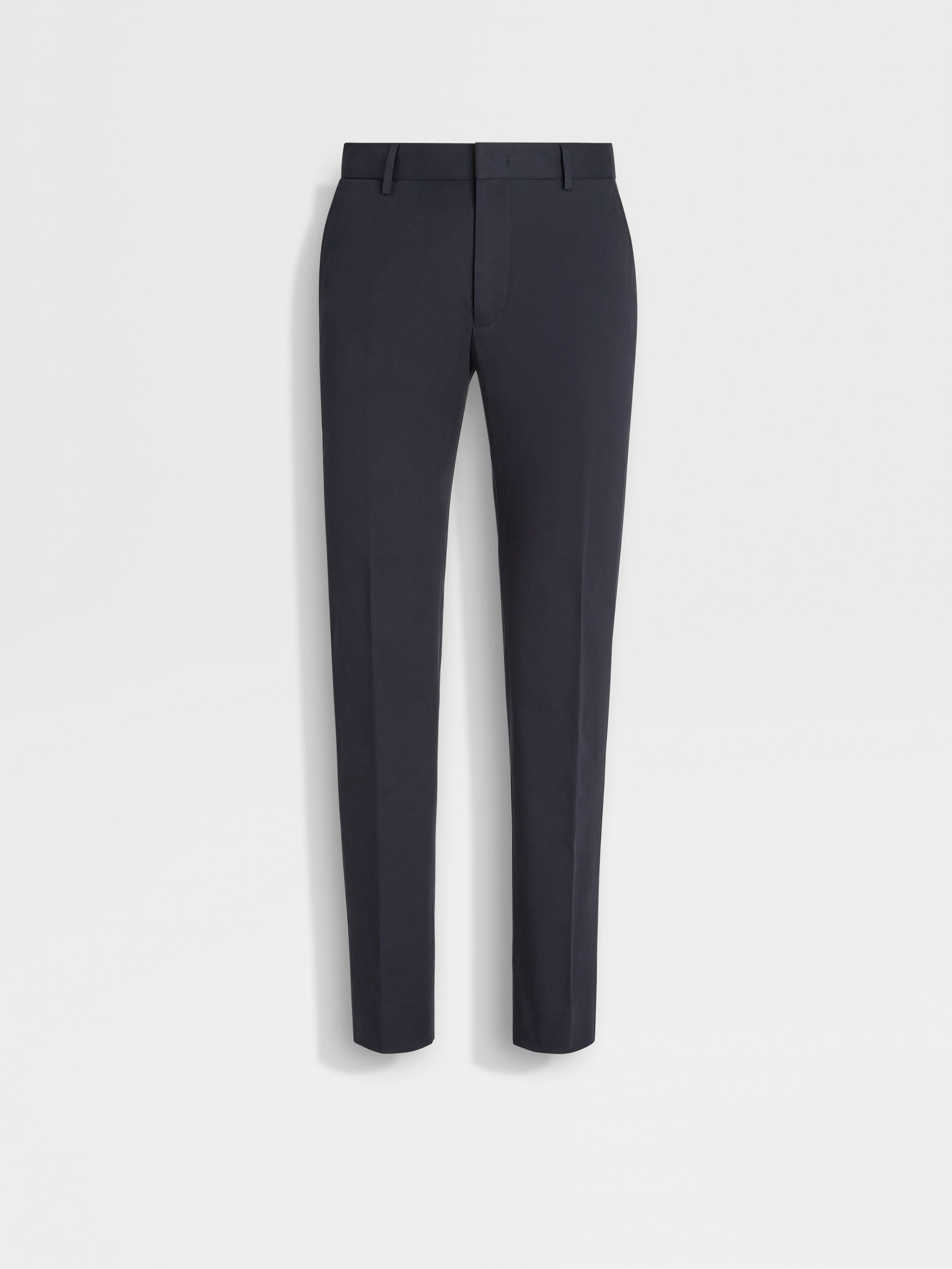 Navy Blue Stretch Cotton Pants