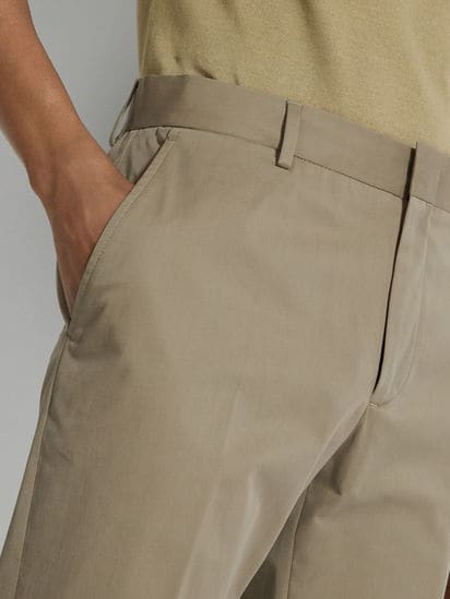 Light Brown Stretch Cotton Pants
