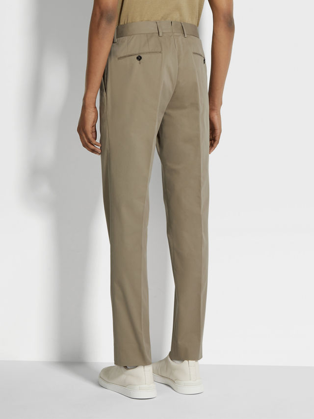 Light Brown Stretch Cotton Pants Product detail photo #4
