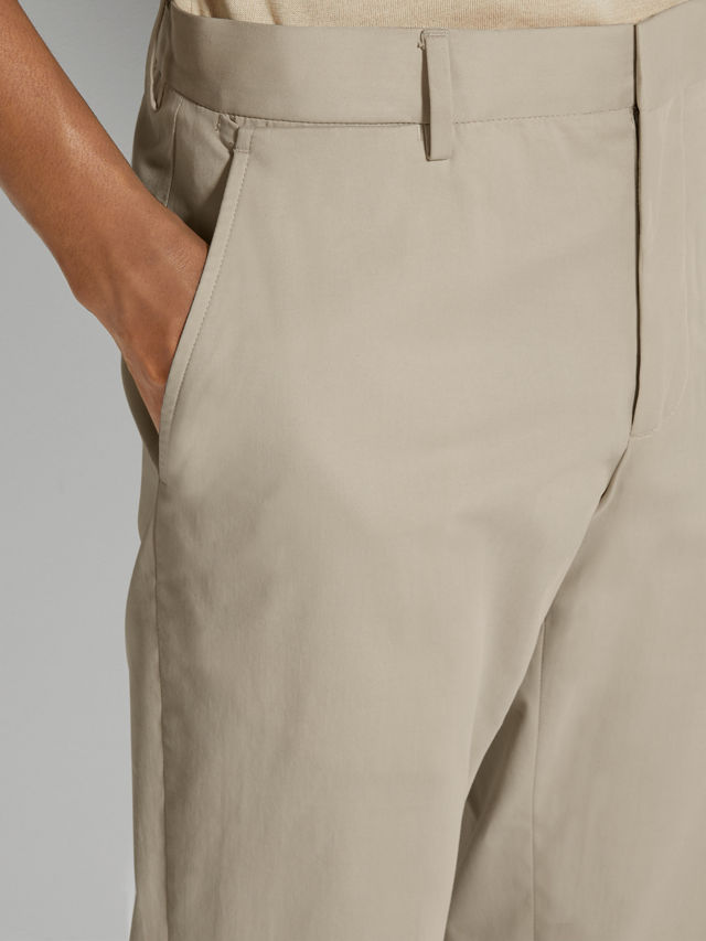 Off White Stretch Cotton Pants Product detail photo #1