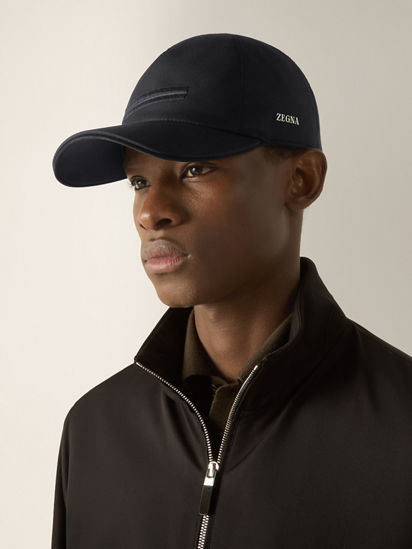 Black Microfiber Motorin Baseball Cap FW26 39321150 | Zegna US