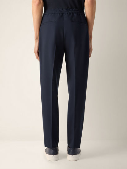 Navy Blue Wool Pants FW26 39318467 | Zegna RO