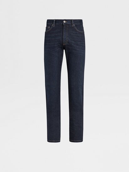 Dark Blue Stone-washed Cotton Roccia Jeans SS24 22504674 | Zegna US