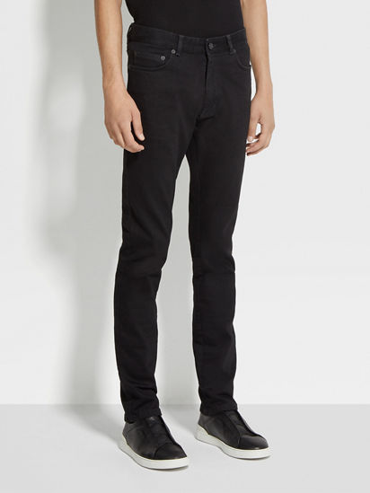 Black Rinse-washed Stretch Cotton Roccia Jeans SS25 22361999 Black Rinse-washed Stretch Cotton Roccia Jeans SS25 22361999