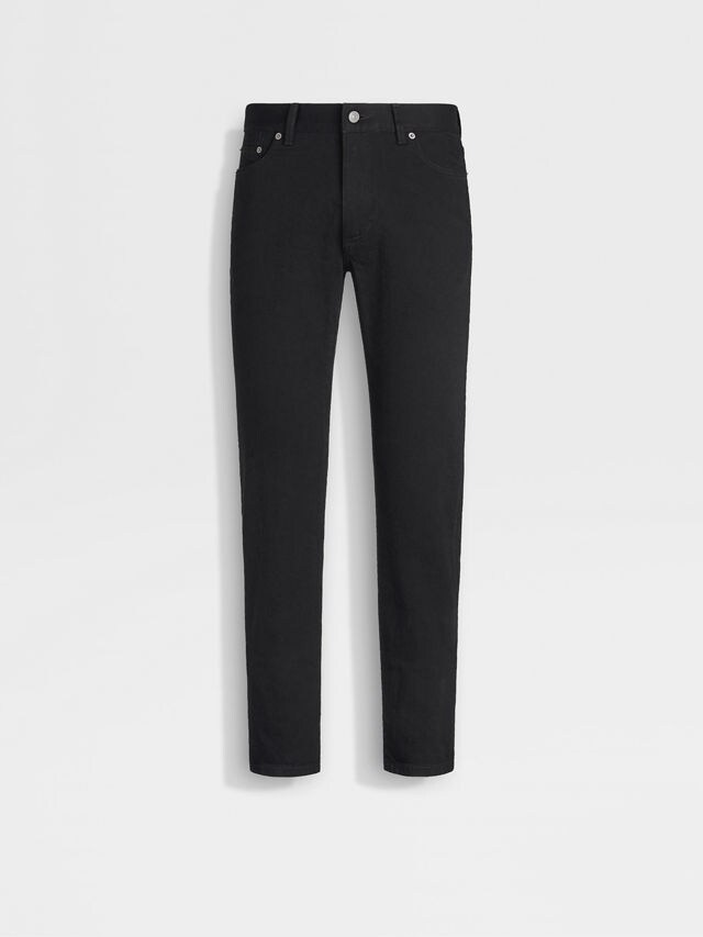 Black Rinse-washed Stretch Cotton Roccia Jeans Main product photo