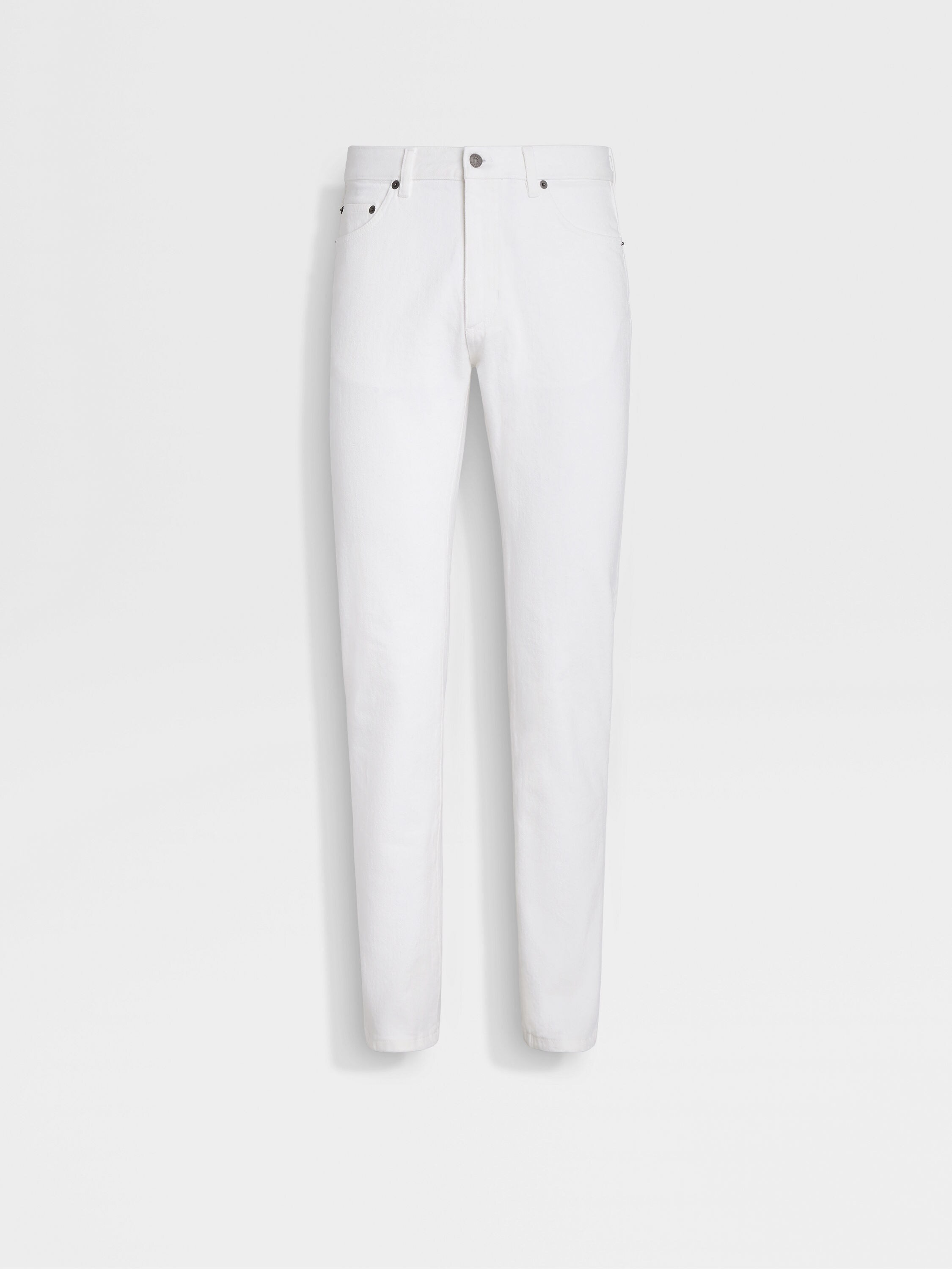 Roccia Jeans aus Stretch-Baumwolle mit Rinse-Waschung in Weiß Hauptproduktfoto