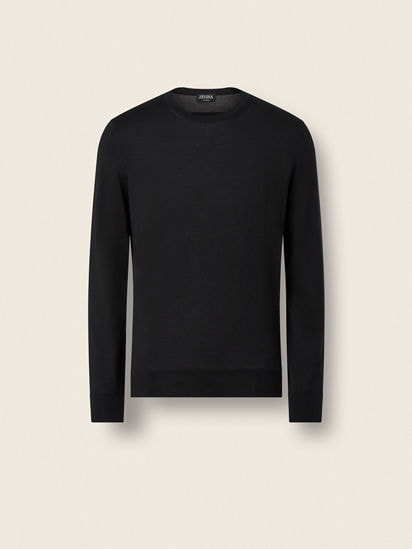 Black Cashseta Crewneck SS26 22504671 | Zegna US