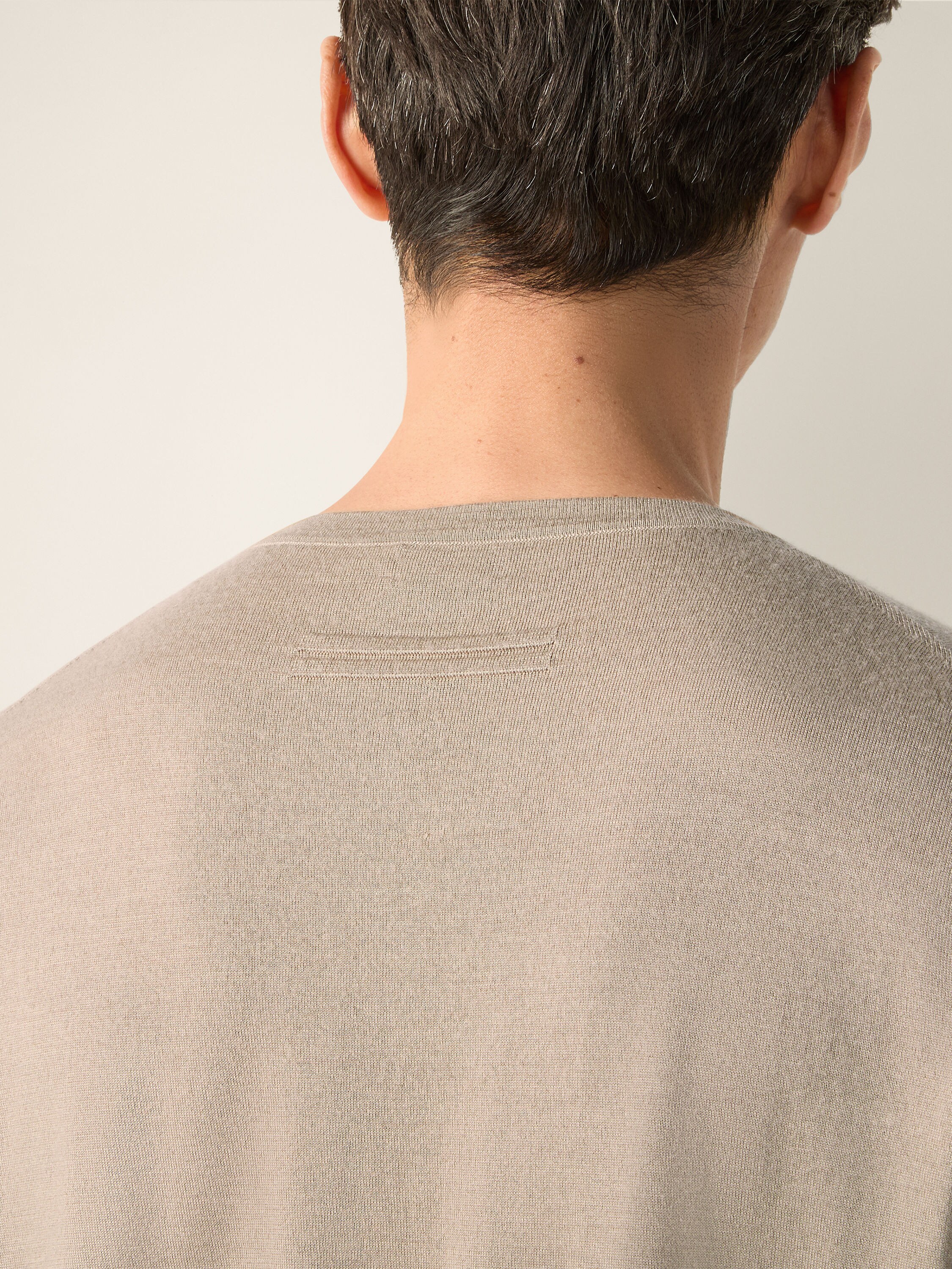 Light Taupe Mélange Cashseta Crewneck Product detail photo #1