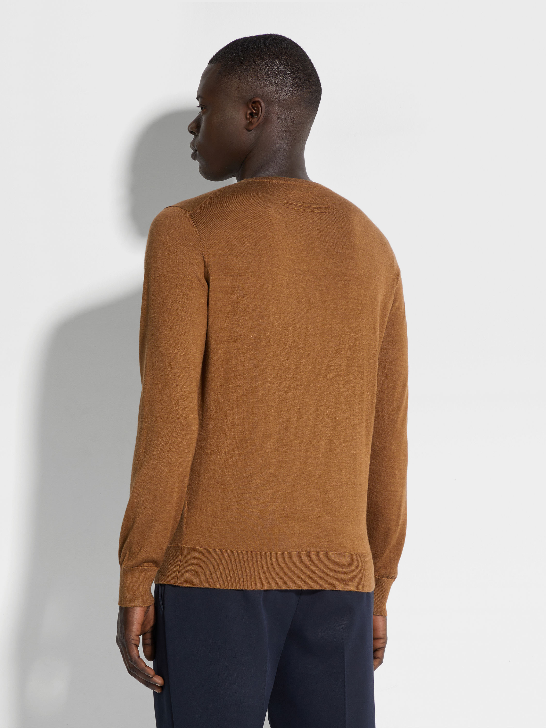 Dark Foliage Mélange Cashseta Crewneck Product detail photo #4