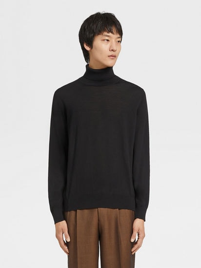 ブラック Cashsetaタートルネック SS25 22504672 | Zegna JP ブラック Cashsetaタートルネック SS25 22504672 | Zegna JP