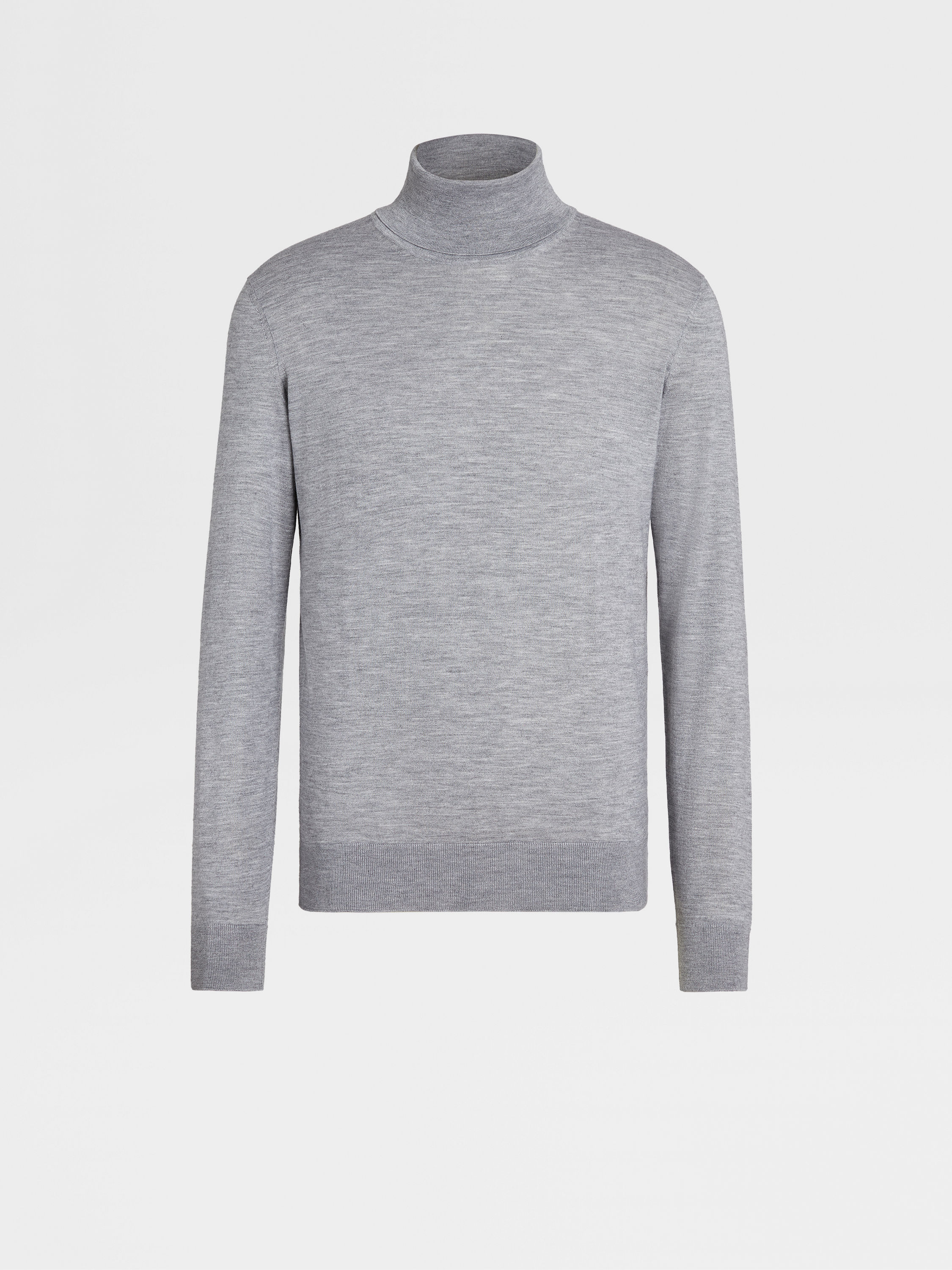 Turtleneck Cashmere Blend Sweater in Grey - Zegna