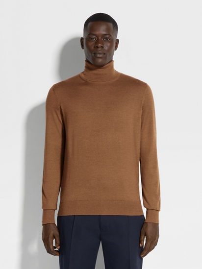Dark Foliage Mélange Cashseta Turtleneck FW25 22504681 | Zegna US