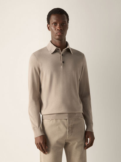 Ermenegildo Zegna CASHSETA LIGHT ニットポロ Light Taupe Mélange Cashseta Polo Shirt FW26 33478025 | Zegna NO