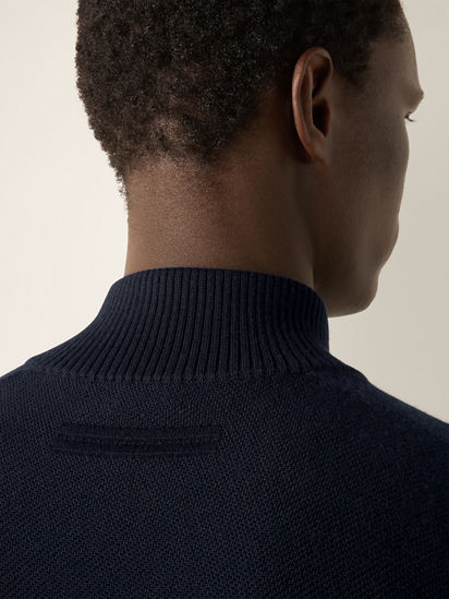 Navy Blue Cashseta Full Zip Cardigan FW26 39335229 | Zegna RO
