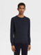 Navy Blue Mélange Oasi Cashmere Crewneck Product detail photo #1