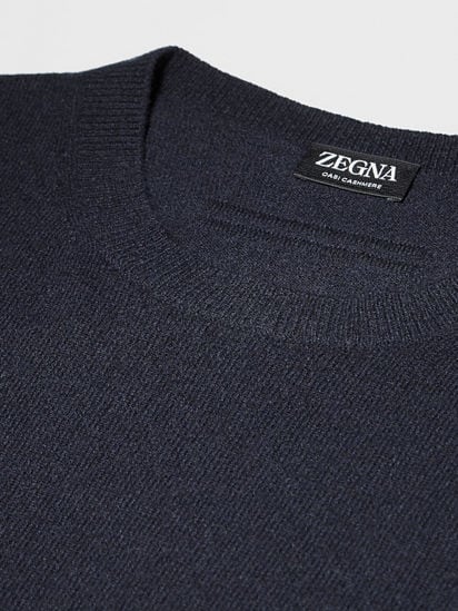 Navy Blue Mélange Oasi Cashmere Crewneck SS25 22884988 Navy Blue Mélange Oasi Cashmere Crewneck SS25 22884988