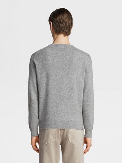 Grey Mélange Oasi Cashmere Crewneck SS25 22884976 | Zegna US Grey Mélange Oasi Cashmere Crewneck SS25 22884976 | Zegna US