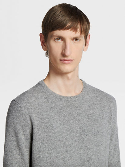 Grey Mélange Oasi Cashmere Crewneck SS25 22884976 | Zegna US Grey Mélange Oasi Cashmere Crewneck SS25 22884976 | Zegna US