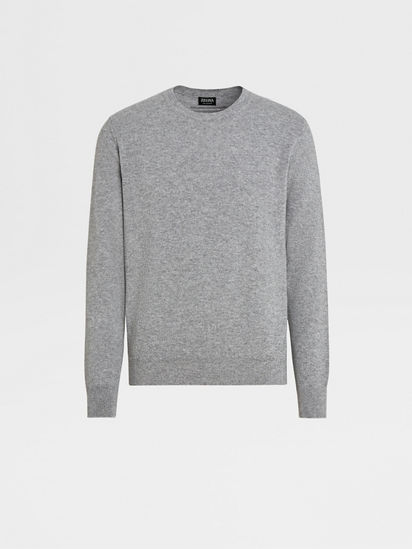 Grey Mélange Oasi Cashmere Crewneck SS24 22884976