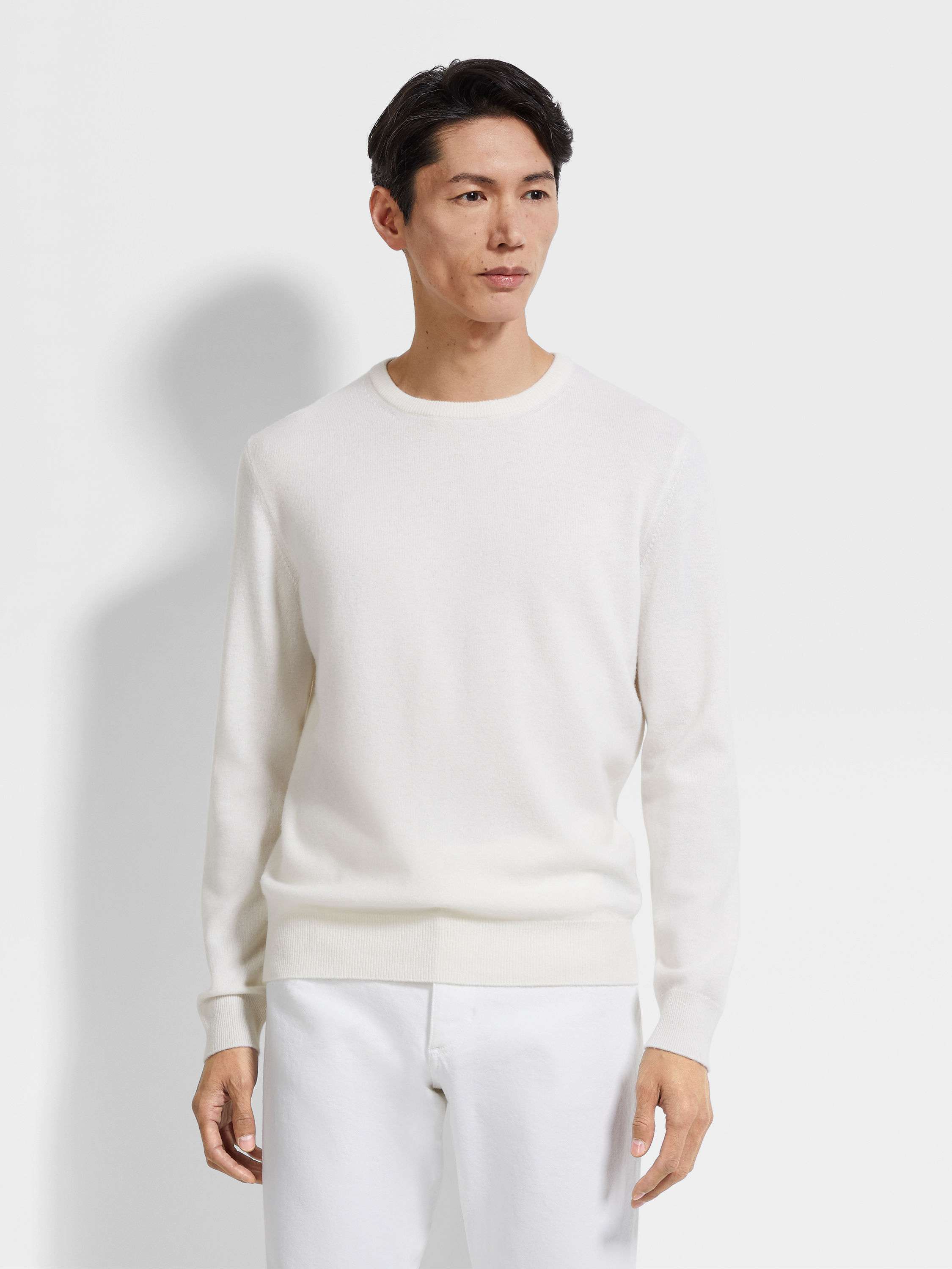 Suéter de Cuello Redondo en Oasi Cashmere Blanco Mixto Foto #3 de detalle del producto