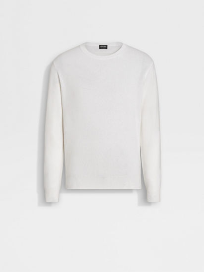 White Oasi Cashmere Crewneck SS24 22884989 Zegna US