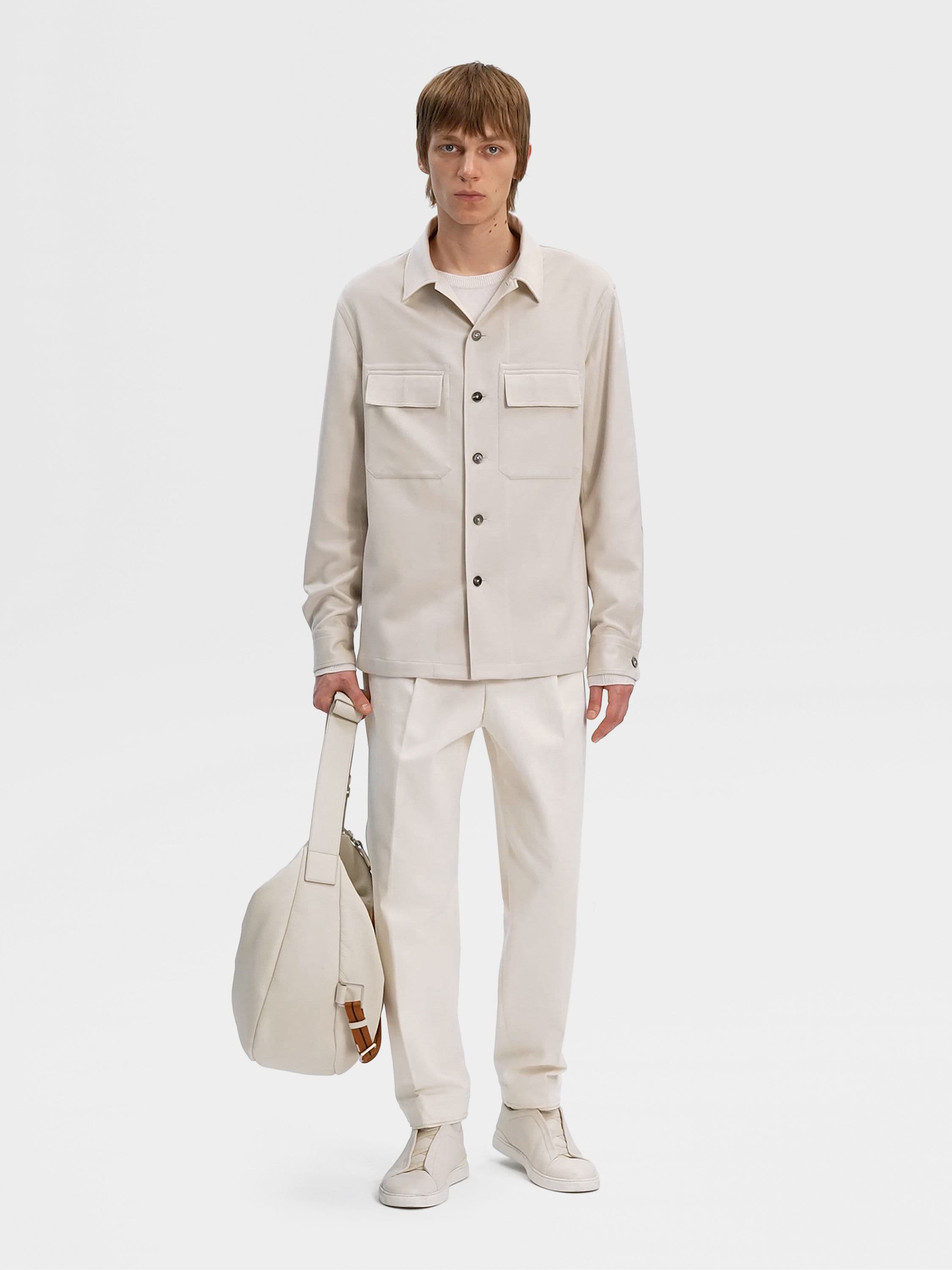 White Mélange Oasi Cashmere Crewneck SS25 22884989 | Zegna US White Mélange Oasi Cashmere Crewneck SS25 22884989 | Zegna US