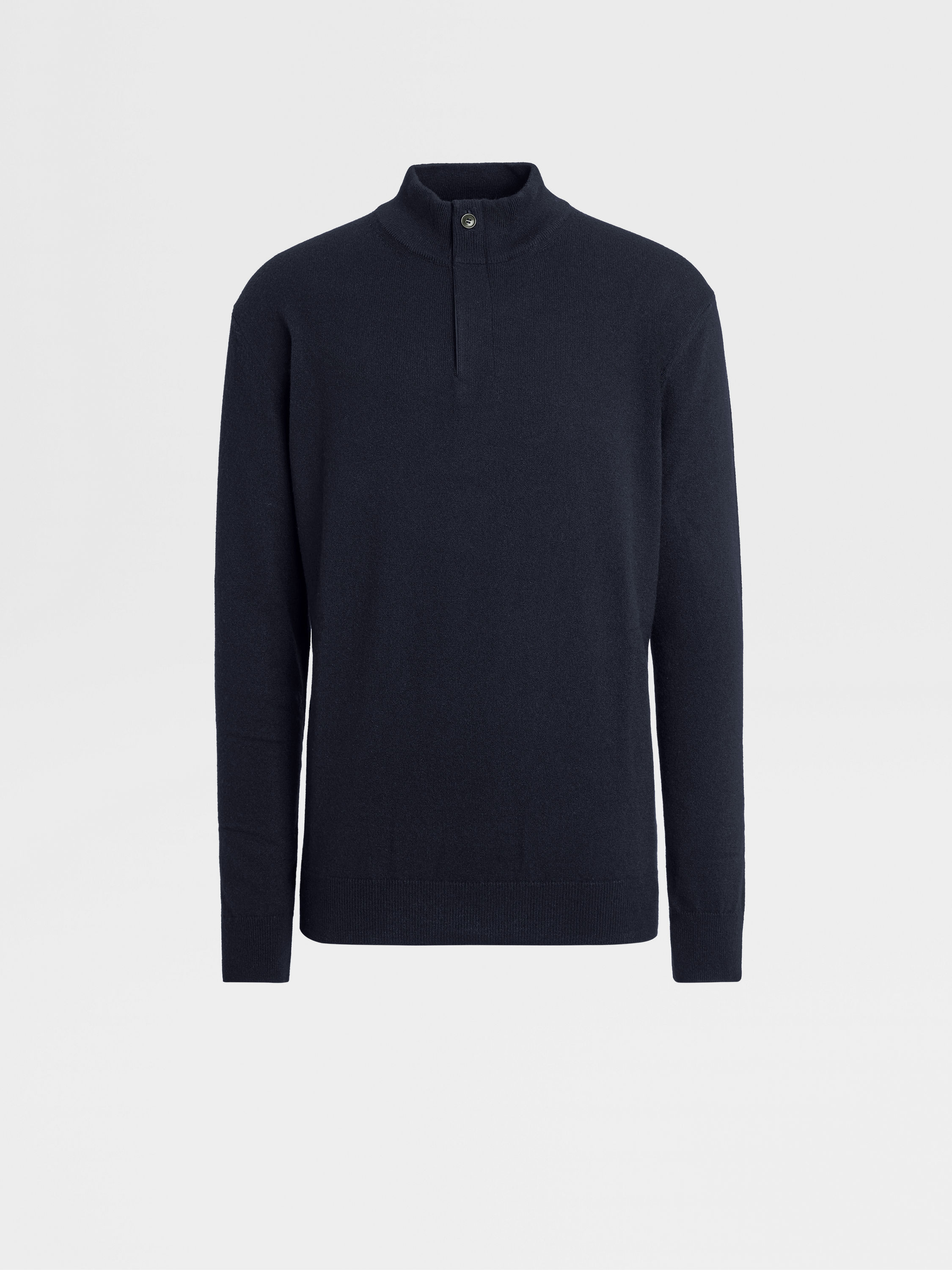 Black Oasi Cashmere Zip Mock Neck Sweater FW24 22504640 | Zegna US