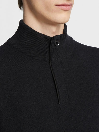 Black Oasi Cashmere Zip Mock Neck Sweater SS25 22504640 Black Oasi Cashmere Zip Mock Neck Sweater SS25 22504640