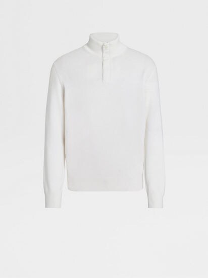 White half outlet zip sweater