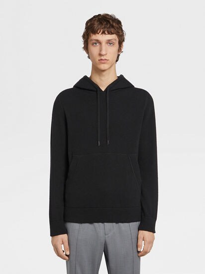 Black sales cashmere hoodie