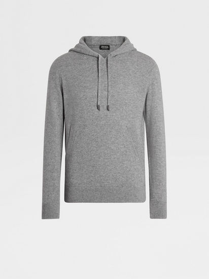 Grey Mélange Oasi Cashmere Hoodie SS24 22505838