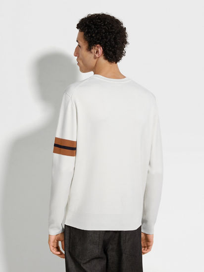 メンズウェア BRIEFING HOL MENS WOOL GAUZE CREW NECK White High Performance™ Wool Crewneck SS25 23097550 | Zegna US