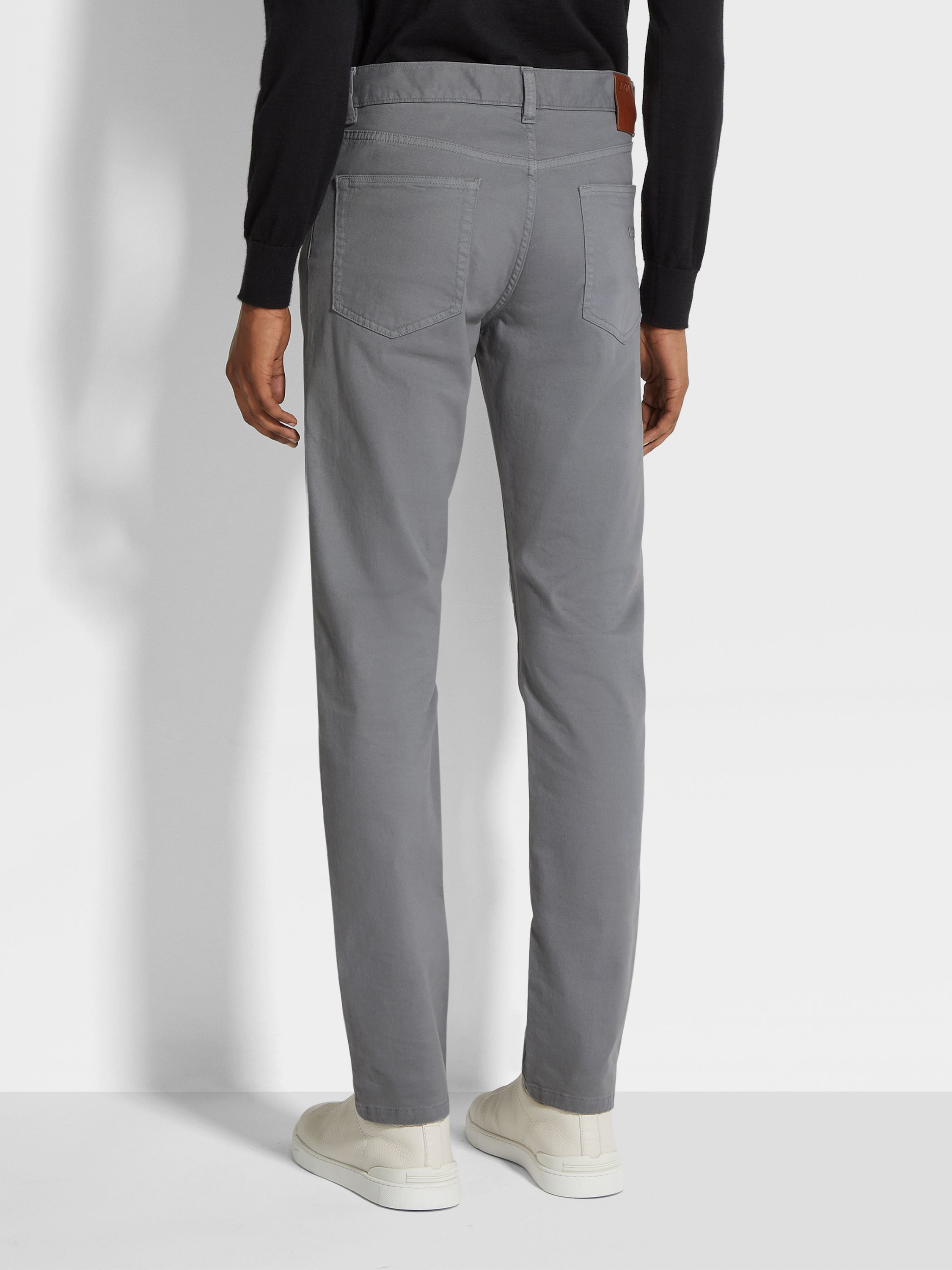 Jeans Roccia in Cotone Elasticizzato Grigio Chiaro Foto #4 di dettaglio del prodotto