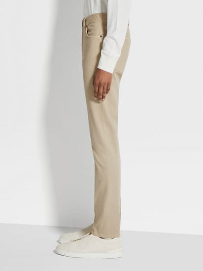 Beige Stretch Cotton Roccia Jeans SS25 22361881 | Zegna US Beige Stretch Cotton Roccia Jeans SS25 22361881 | Zegna US
