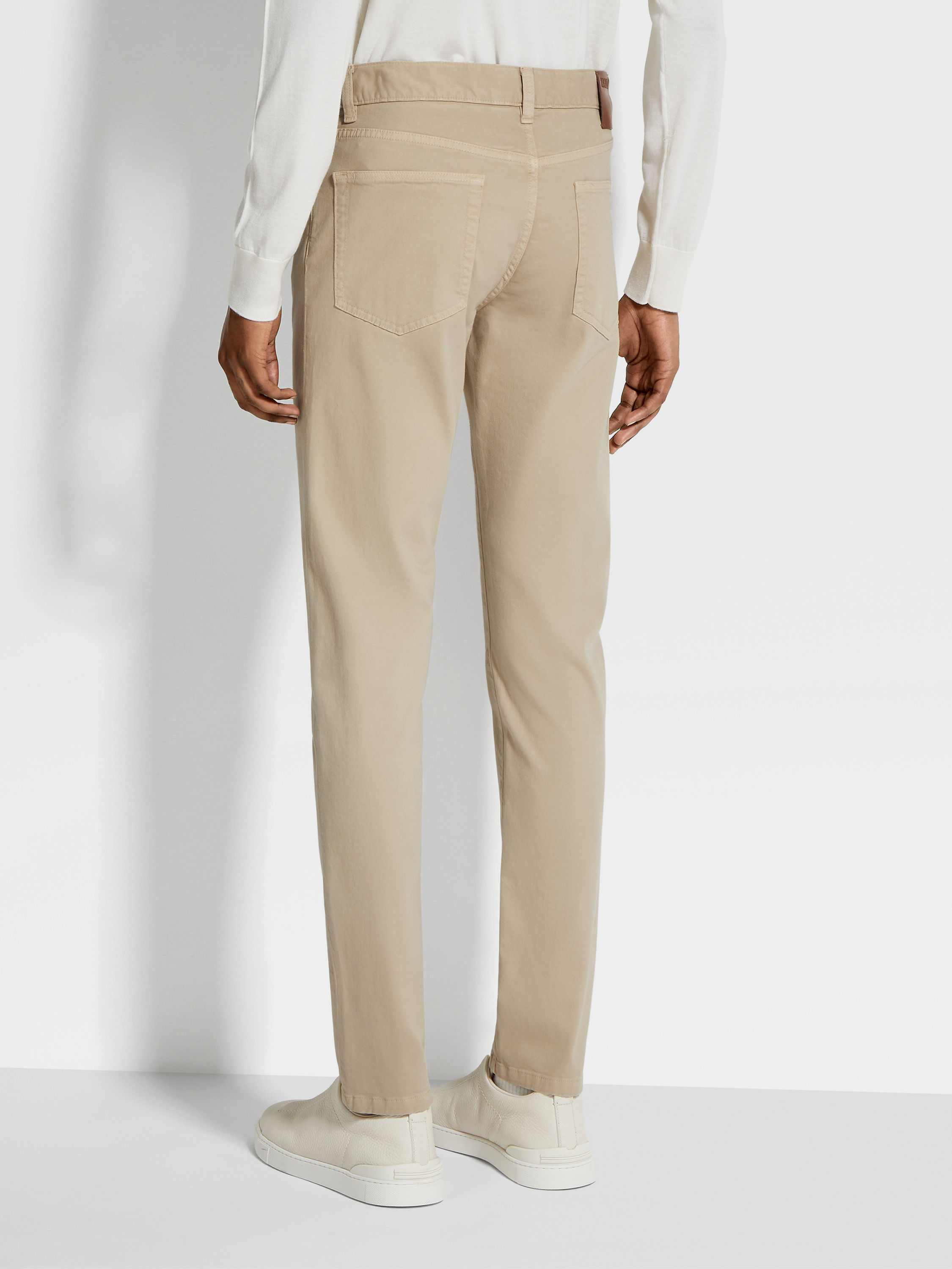 Jeans Roccia in Cotone Elasticizzato Beige Chiaro Foto #4 di dettaglio del prodotto