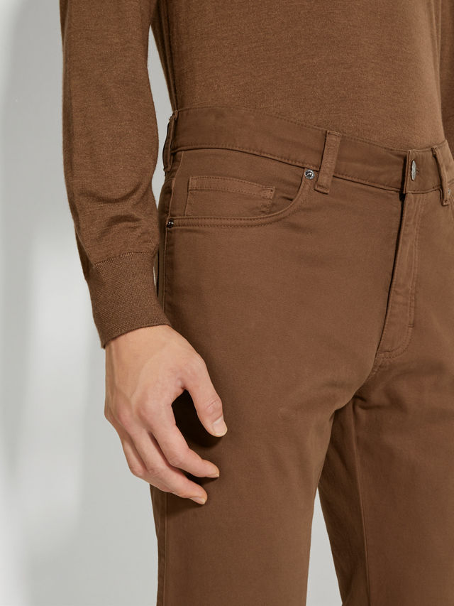 Dark Foliage Stretch Cotton Roccia Jeans Product detail photo #1