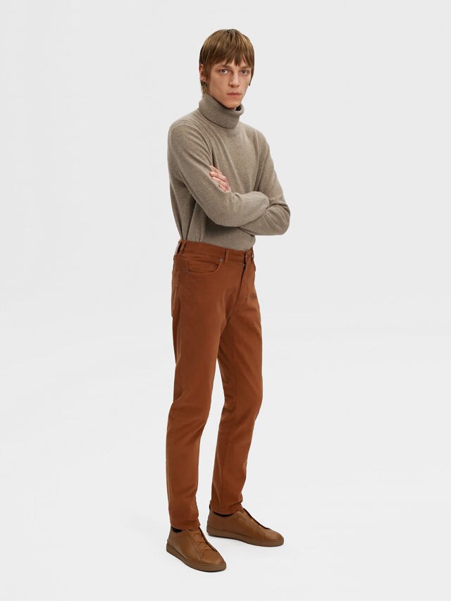 Dark Foliage Stretch Cotton Roccia Jeans